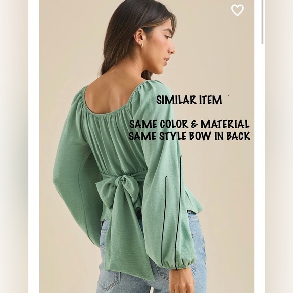 ALTAR’D STATE TURQUOISE CROPPED BLOUSE - Picture 3 of 5